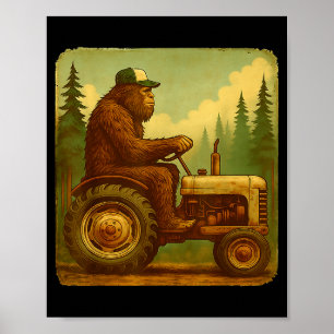 Bigfoot Tractor Farmer Design For Men Farming Farm Poster