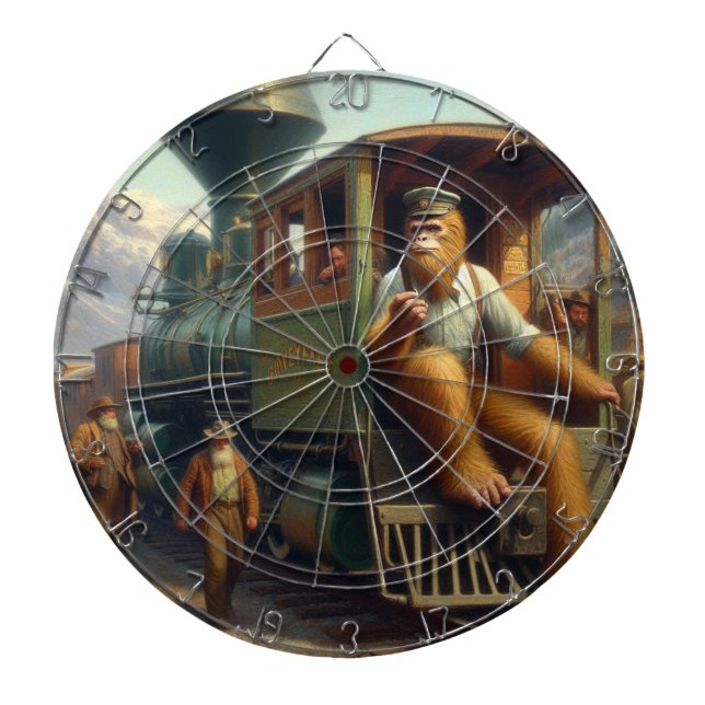 Bigfoot Train Engineer Dartboard (Front)
