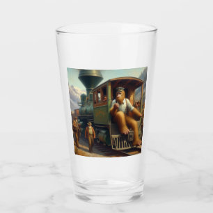 Bigfoot Train Engineer Glass