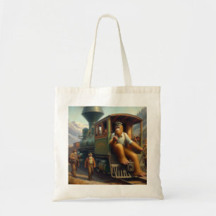 Bigfoot Train Engineer Tote Bag