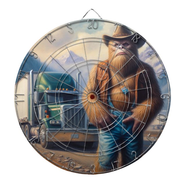 Bigfoot Truck Driver Dartboard (Front)