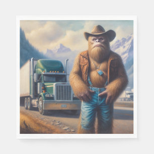 Bigfoot Truck Driver Napkin