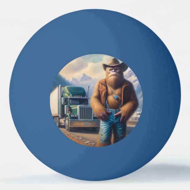 Bigfoot Truck Driver Ping Pong Ball (Front)