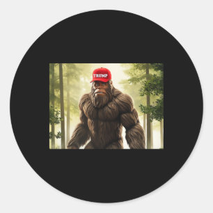 Bigfoot Trump Hat Sasquatch Funny Republican  Classic Round Sticker