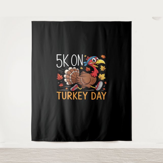 Bigfoot Turkey Pumpkin Thanksgiving Day Classic T- Tapestry (Front)