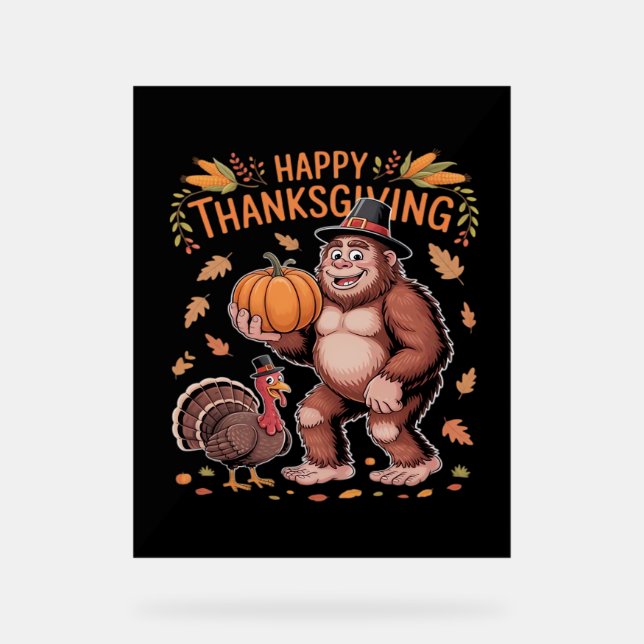 Bigfoot Turquie Citrouille Thanksgiving Day Classi (Recto)