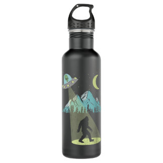 Bigfoot UFO Abduction Moon & Mountain Alien Vintag 710 Ml Water Bottle