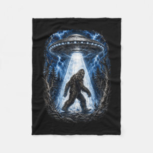 Bigfoot ufo alien abduction funny sasquatch fleece blanket