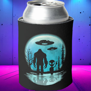Bigfoot UFO Alien Can Cooler