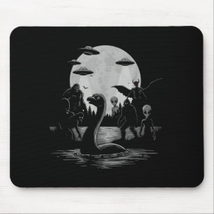 Bigfoot Ufo Loch Ness Monster Mothman And Aliens! Mouse Pad