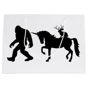 Bigfoot, Unicorn and Jack A Lope Large Gift Bag