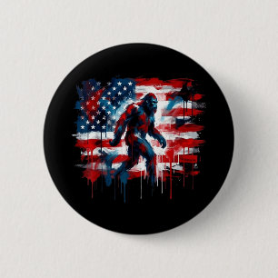 Bigfoot usa american flag sasquatch patriotic 4th 2 inch round button
