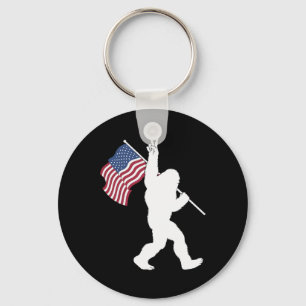 Bigfoot Usa Flag Keychain