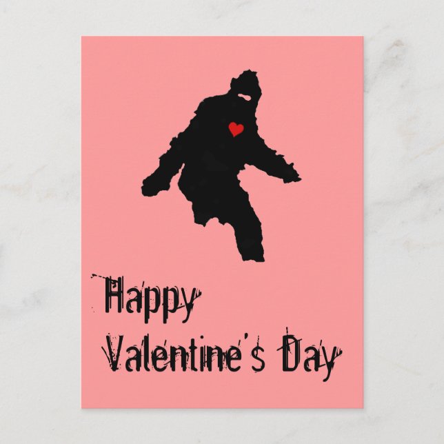BIGFOOT VALENTINE POSTCARD - Customized (Front)