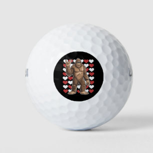 Bigfoot Valentines Day Funny Hearts Sasquatch Love Golf Balls