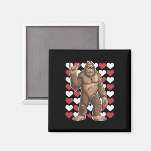 Bigfoot Valentines Day Funny Hearts Sasquatch Love Magnet