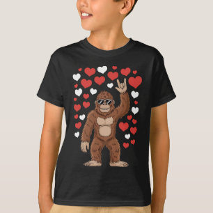 Bigfoot Valentines Day Funny Hearts Sasquatch T-Shirt