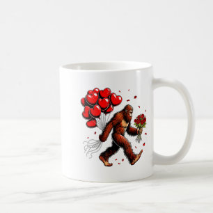 Bigfoot Valentines Day Funny Sasquatch Hearts Love Coffee Mug