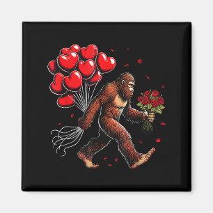 Bigfoot Valentines Day Funny Sasquatch Hearts Love Magnet
