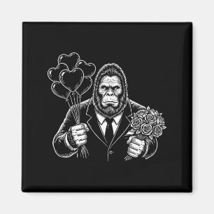 Bigfoot Valentines Day Tee With Funny Sasquatch He Magnet