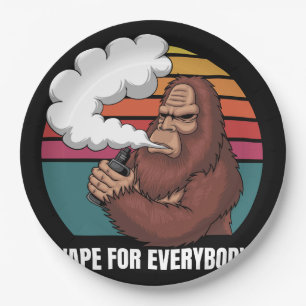 bigfoot vape vector illustration paper plate