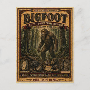 Bigfoot, Vintage Circus Monster Postcard