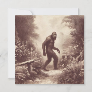 Bigfoot Vintage Illustration Folklore Card