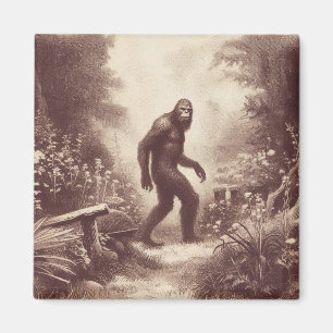 Bigfoot Vintage Illustration Folklore Magnet