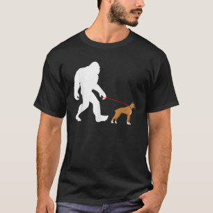 Bigfoot Walking Boxer Chien TShirt Sasquatch avec