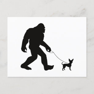 Bigfoot Walking Chihuahua  Postcard