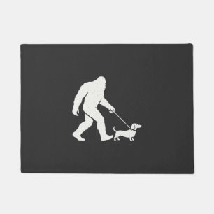 Bigfoot Walking Dachshund Funny Wiener Dog Dad Doormat