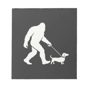 Bigfoot Walking Dachshund Funny Wiener Dog Dad  Notepad