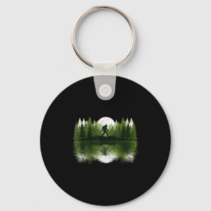 Bigfoot Walking Forest Sasquatch Woods Parks Men W Keychain