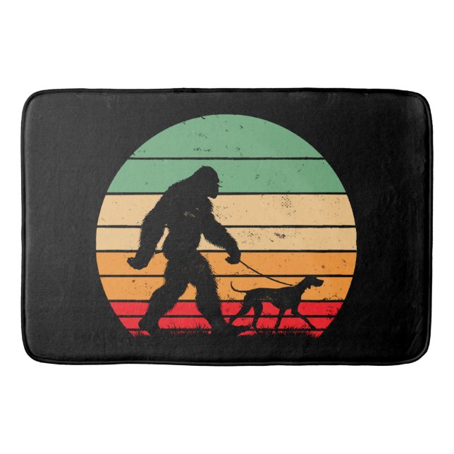 Bigfoot Walking German Shorthaired Pointer Dog Vin Bath Mat (Front)