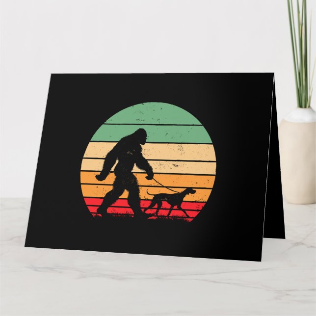 Bigfoot Walking German Shorthaired Pointer Dog Vin Card (Front)