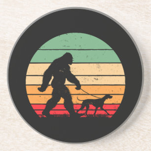 Bigfoot Walking German Shorthaired Pointer Dog Vin Coaster