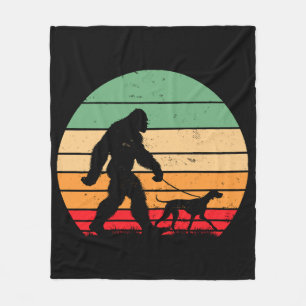 Bigfoot Walking German Shorthaired Pointer Dog Vin Fleece Blanket