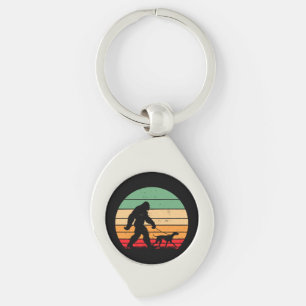 Bigfoot Walking German Shorthaired Pointer Dog Vin Keychain
