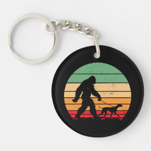 Bigfoot Walking German Shorthaired Pointer Dog Vin Keychain
