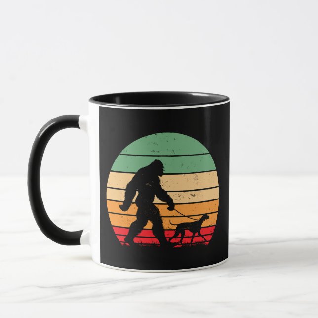 Bigfoot Walking German Shorthaired Pointer Dog Vin Mug (Left)
