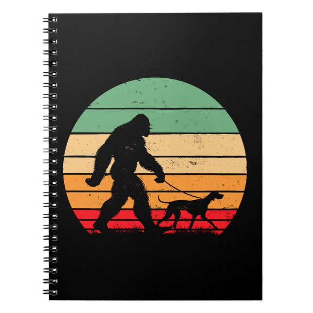 Bigfoot Walking German Shorthaired Pointer Dog Vin Notebook (Front)
