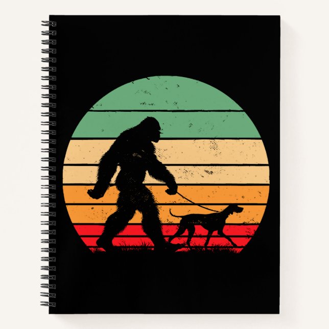 Bigfoot Walking German Shorthaired Pointer Dog Vin Notebook (Front)