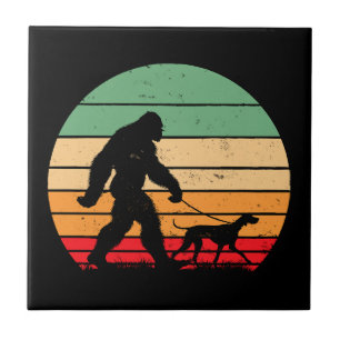 Bigfoot Walking German Shorthaired Pointer Dog Vin Tile