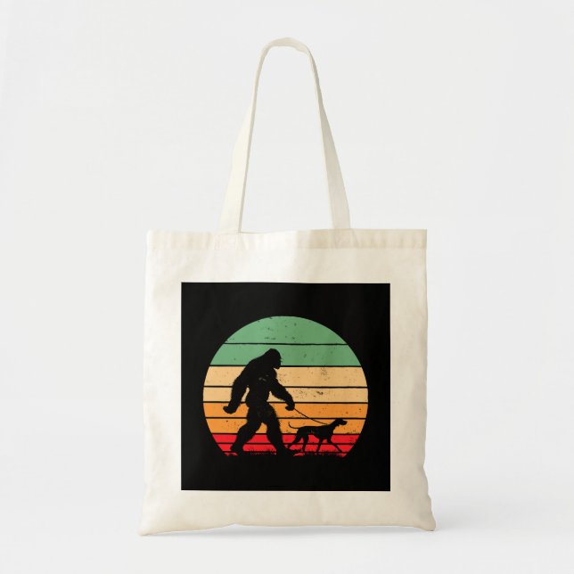 Bigfoot Walking German Shorthaired Pointer Dog Vin Tote Bag (Front)