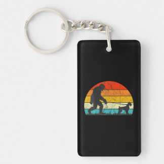 Bigfoot Walking Giant Schnauzer Dog Training Keychain