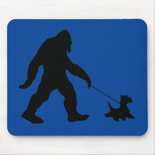 Bigfoot Walking His Scotty Mouse Pad