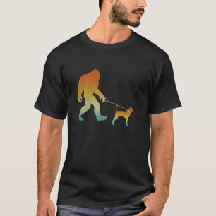 Bigfoot Walking Redbone Coonhound Funny Sasquatch T-Shirt