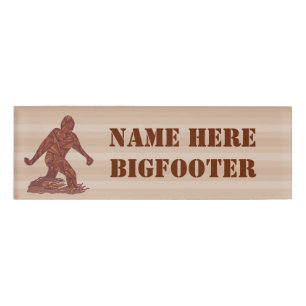 Bigfoot Walking Sasquatch Crypto Funny Name Here Tag