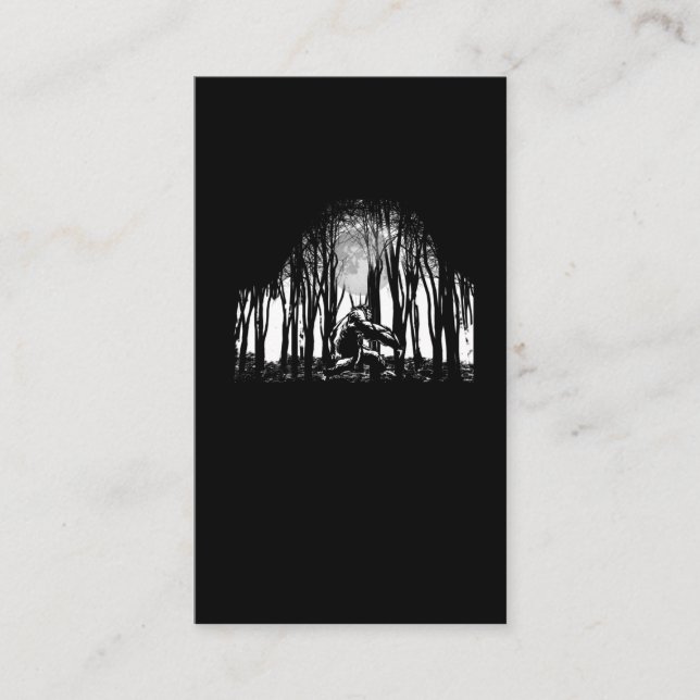 Bigfoot walking Yeti Forest Sasquatch Business Card (Front)