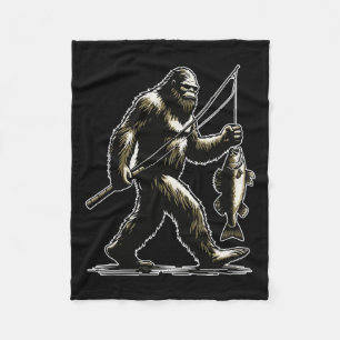 Bigfoot Walleye Hunting Angler Sasquatch Walleye F Fleece Blanket